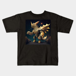 gold  sparks kaiju dragon ecopop armored beast Kids T-Shirt